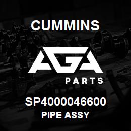 SP4000046600 Cummins PIPE ASSY | AGA Parts