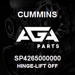 SP4265000000 Cummins HINGE-LIFT OFF | AGA Parts