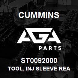 ST0092000 Cummins TOOL, INJ SLEEVE REAMING | AGA Parts