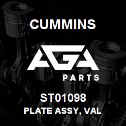 ST01098 Cummins PLATE ASSY, VAL | AGA Parts