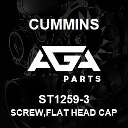 ST1259-3 Cummins SCREW,FLAT HEAD CAP | AGA Parts