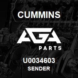U0034603 Cummins SENDER | AGA Parts