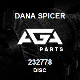 232778 Dana DISC | AGA Parts