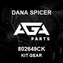 802649CK Dana KIT GEAR | AGA Parts
