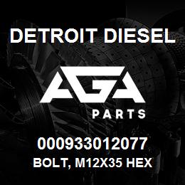 000933012077 Detroit Diesel Bolt, M12x35 Hex | AGA Parts