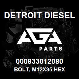 000933012080 Detroit Diesel Bolt, M12x35 Hex | AGA Parts
