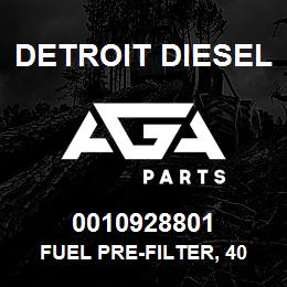 0010928801 Detroit Diesel Fuel Pre-Filter, 40 LPM | AGA Parts