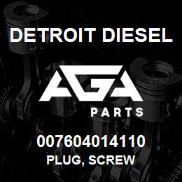 007604014110 Detroit Diesel Plug, Screw | AGA Parts