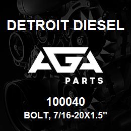 100040 Detroit Diesel Bolt, 7/16-20x1.5" | AGA Parts
