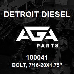 100041 Detroit Diesel Bolt, 7/16-20x1.75" | AGA Parts