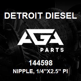 144598 Detroit Diesel Nipple, 1/4"x2.5" Pipe | AGA Parts