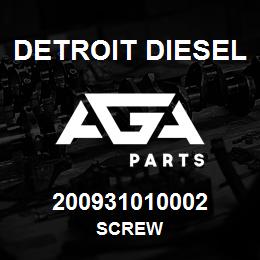 200931010002 Detroit Diesel SCREW | AGA Parts