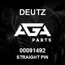00091492 Deutz STRAIGHT PIN | AGA Parts