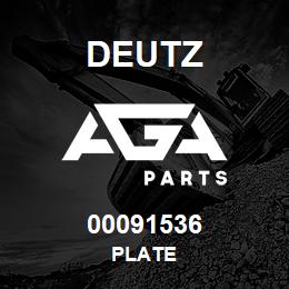 00091536 Deutz PLATE | AGA Parts