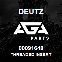 00091648 Deutz THREADED INSERT | AGA Parts