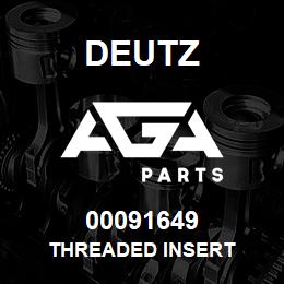 00091649 Deutz THREADED INSERT | AGA Parts