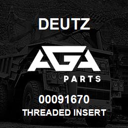00091670 Deutz THREADED INSERT | AGA Parts