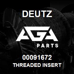 00091672 Deutz THREADED INSERT | AGA Parts