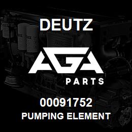 00091752 Deutz PUMPING ELEMENT | AGA Parts