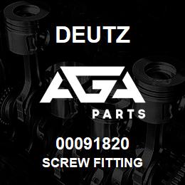00091820 Deutz SCREW FITTING | AGA Parts