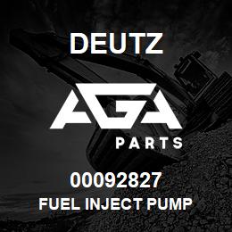 00092827 Deutz FUEL INJECT PUMP | AGA Parts