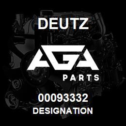 00093332 Deutz DESIGNATION | AGA Parts