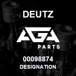 00098874 Deutz DESIGNATION | AGA Parts