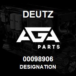 00098906 Deutz DESIGNATION | AGA Parts