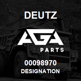 00098970 Deutz DESIGNATION | AGA Parts