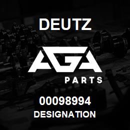 00098994 Deutz DESIGNATION | AGA Parts
