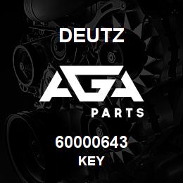 60000643 Deutz KEY | AGA Parts