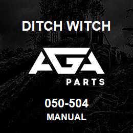 050-504 Ditch Witch MANUAL | AGA Parts