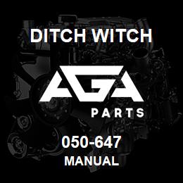 050-647 Ditch Witch MANUAL | AGA Parts