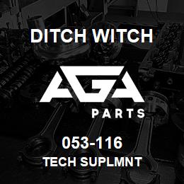 053-116 Ditch Witch TECH SUPLMNT | AGA Parts