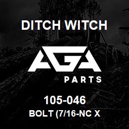 105-046 Ditch Witch BOLT (7/16-NC X | AGA Parts