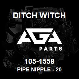 105-1558 Ditch Witch PIPE NIPPLE - 20 | AGA Parts
