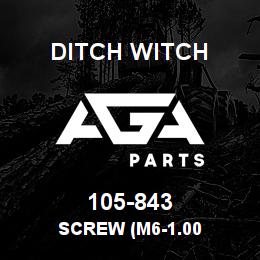 105-843 Ditch Witch SCREW (M6-1.00 | AGA Parts