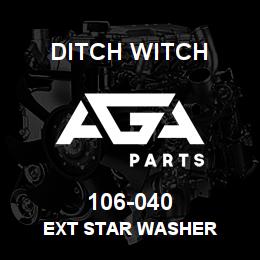106-040 Ditch Witch EXT STAR WASHER | AGA Parts