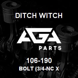 106-190 Ditch Witch BOLT (3/4-NC X | AGA Parts
