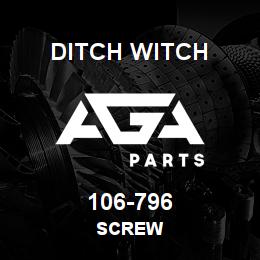 106-796 Ditch Witch SCREW | AGA Parts