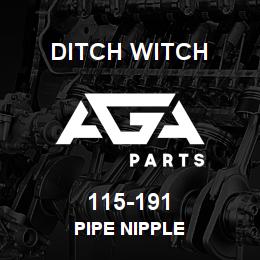 115-191 Ditch Witch PIPE NIPPLE | AGA Parts