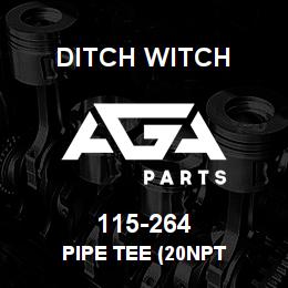 115-264 Ditch Witch PIPE TEE (20NPT | AGA Parts