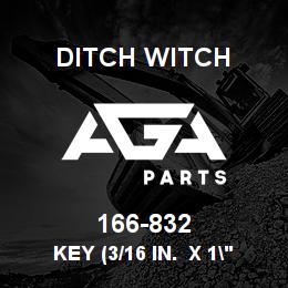 166-832 Ditch Witch KEY (3/16 IN. X 1" | AGA Parts