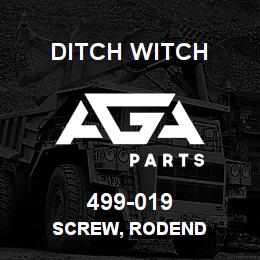 499-019 Ditch Witch SCREW, RODEND | AGA Parts