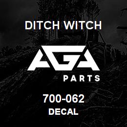 700-062 Ditch Witch DECAL | AGA Parts