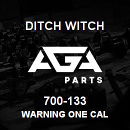 700-133 Ditch Witch WARNING ONE CAL | AGA Parts