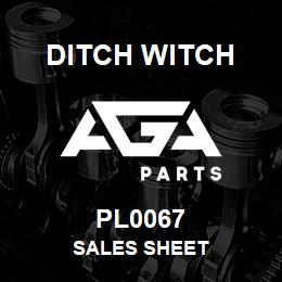 PL0067 Ditch Witch SALES SHEET | AGA Parts