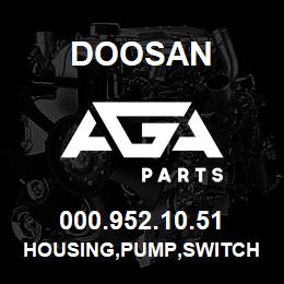000.952.10.51 Doosan HOUSING,PUMP,SWITCH MOTOR | AGA Parts
