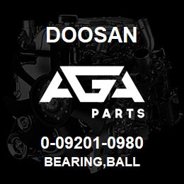 0-09201-0980 Doosan BEARING,BALL | AGA Parts