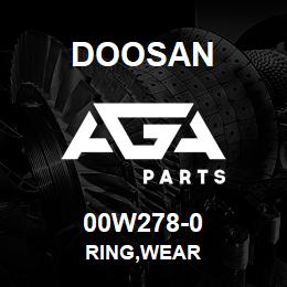 00W278-0 Doosan RING,WEAR | AGA Parts